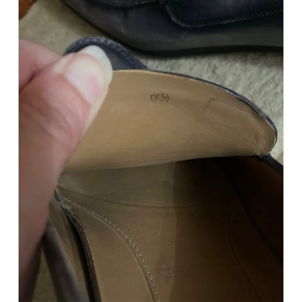 Men's Authentic Berluti Leather Loafers Blue/Gray Size 9.5